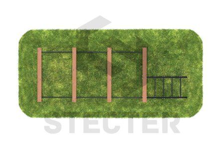 Элемент полосы препятствий "Разрушенная лестница"