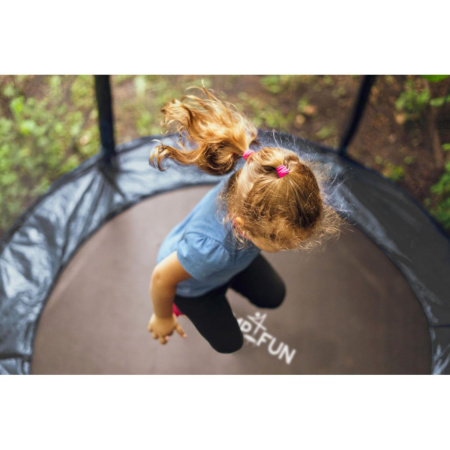 Батут с защитной сеткой DFC JUMP4FUN 6 ft черный с лестницей