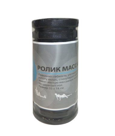 Ролик массажный 33*14см 6500LW, черный/голубой