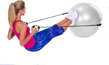 Мяч для фитнеса «ФИТБОЛ-65 с эспандерами»