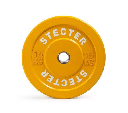 Каучуковый тренировочный диск STECTER  15 кг (желтый)