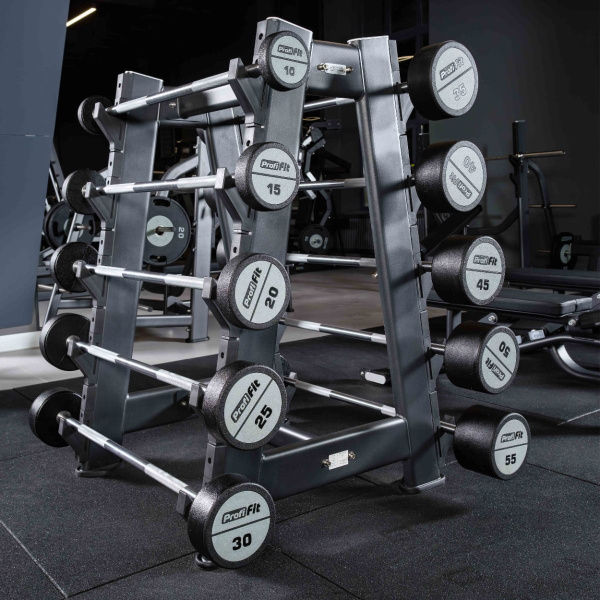 Набор прямых полиуретановых штанг (шаг 5 кг, 5 шт) PROFI-FIT 10-30 кг