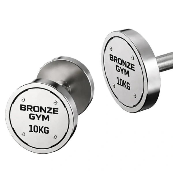 Набор стальных гантелей BRONZE GYM, 32-50 кг - 10 пар, шаг 2 кг