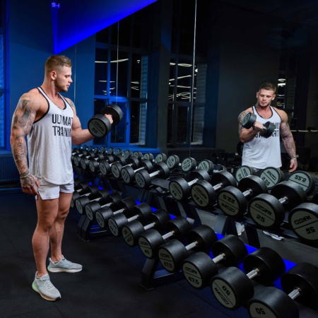 Гантельный ряд полиуретановый (шаг 2,5 кг, 5 пар) PROFI-FIT 27,5-37,5 кг