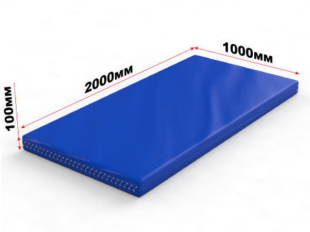 Мат гимнастический 2000х1000х100 мм на шнуровке (синий)