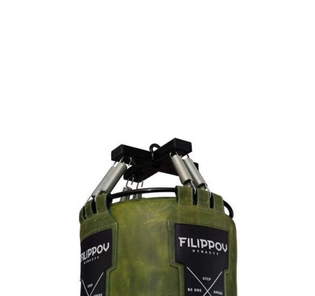 Боксёрский мешок FILIPPOV Ø40 кожа (Зеленый) - 110см/40см/43-45кг