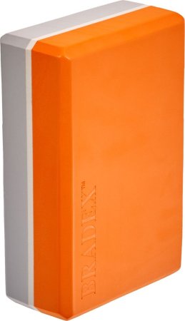 Блок для йоги Bradex SF 0731, оранжевый/серый