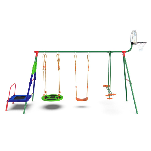 Детский комплекс с батутом и баскетболом DFC MTB-01 (два короба)