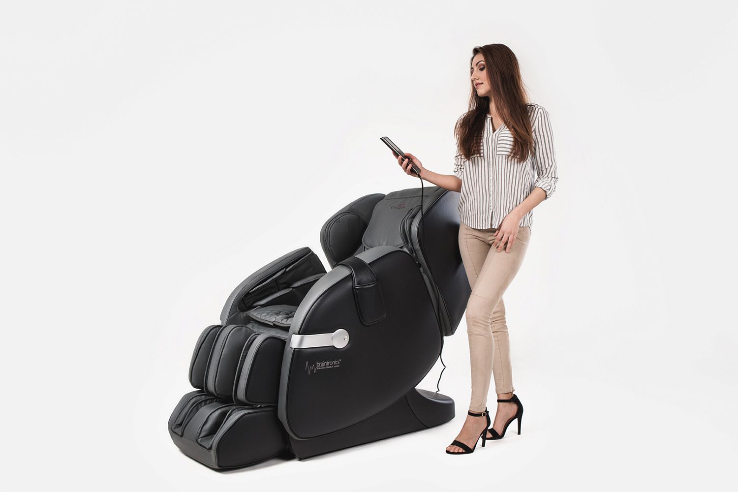 Массажное кресло BetaSonic 2 Braintronics grey-black