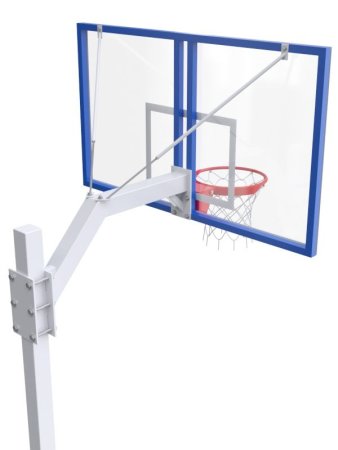 Баскетбольная стойка разборная с проф. щитом 1800х1050 мм из оргстекла 10 мм и массовым кольцом
