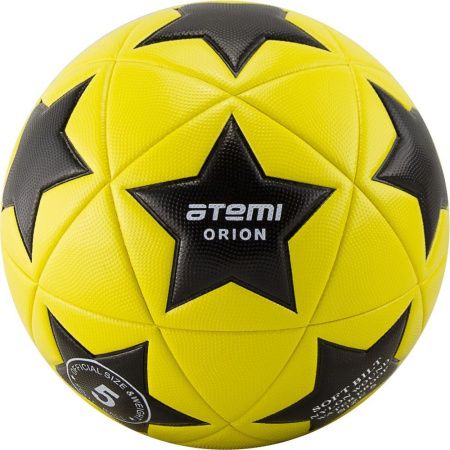 Мяч футбольный Atemi ORION PVC жёл/чёрн/бел., р.5 , 420 г., ламинированный, Гибридная , окруж 68-71