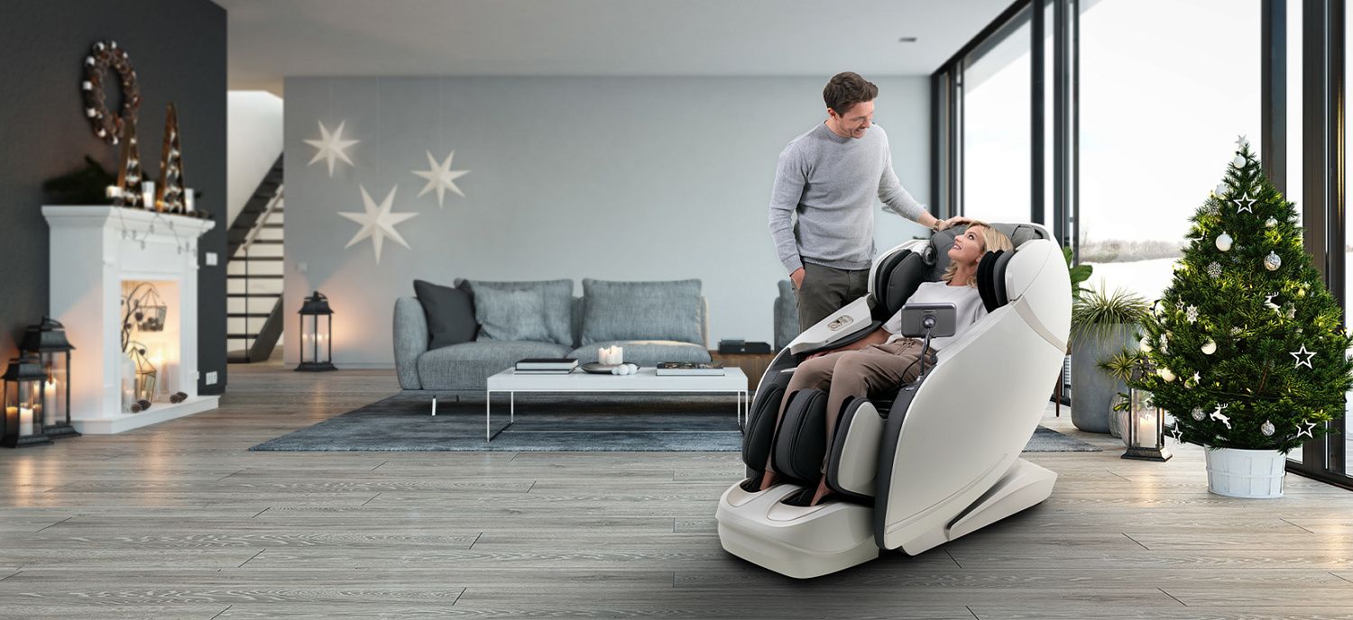 Массажное кресло Skyliner 2 white grey