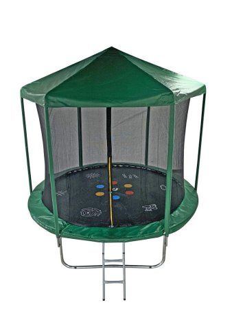 Батут SportElite HOME с принтом защитной сеткой крышей и лестницей 10FT
