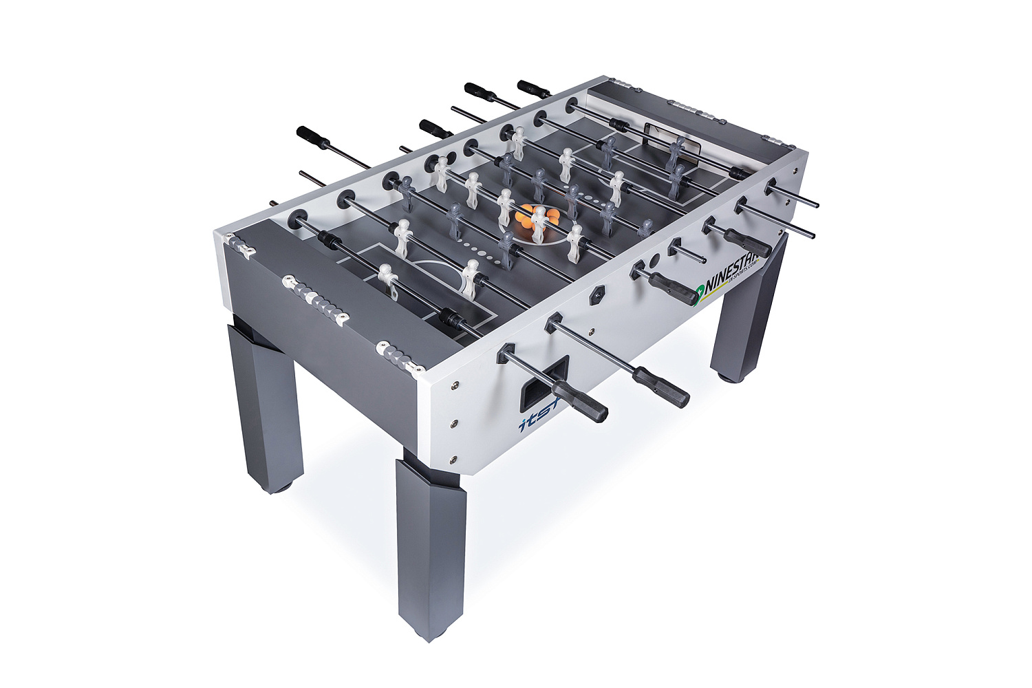 Игровой стол - футбол "NineStar Iron Pro ITSF Grey" (144х75,5х90)