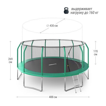 Батут UNIX Line SUPREME BASIC 16 ft (Green)