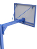 Баскетбольная стойка разборная одноопорная (со съёмной закладной) с трен. щитом 1200х900 мм из метал.листа и усиленным кольцом
