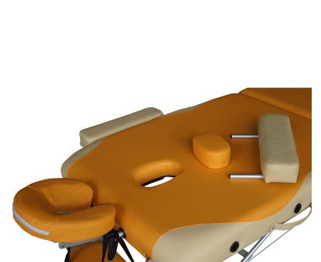 Массажный стол DFC NIRVANA, Elegant PREMIUM, 192х75х6 см, алюм. ножки, цвет оранж./беж. (orange/beig