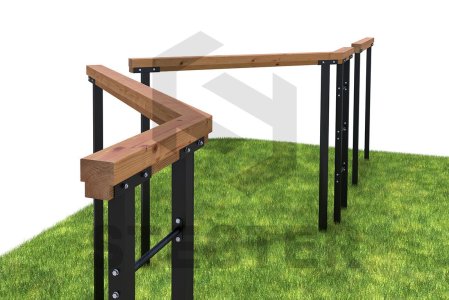 Элемент полосы препятствий "Разрушенный мост из 3-х элементов"