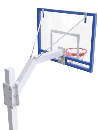 Баскетбольная стойка разборная с трен. щитом 1200х900 мм из оргстекла 10 мм и усиленным кольцом