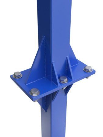 Баскетбольная стойка разборная одноопорная со стритбольным щитом 960х800 мм из оргстекла (усиленное кольцо)