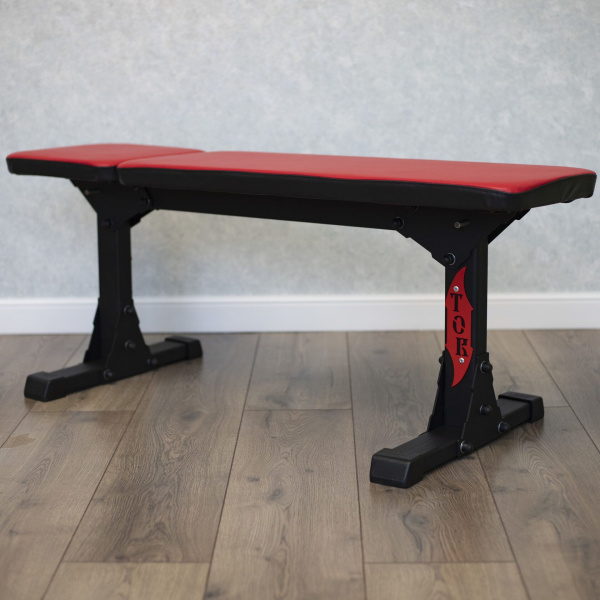 Скамья горизонтальная домашняя складная - Черный-Красный