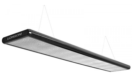 Лампа плоская люминесцентная «Longoni Nautilus» (черная, серебристый отражатель, 287x31x6см)