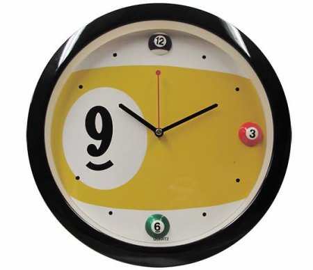 Часы настенные «Девятка» D29 см (черные)