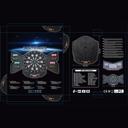 Электронный дартс DFC DARKBOARD, 12 дротиков