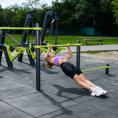 W247 Воркаут Тройной каскад турников для отжиманий и подтягиваний ZAVODSPORTA