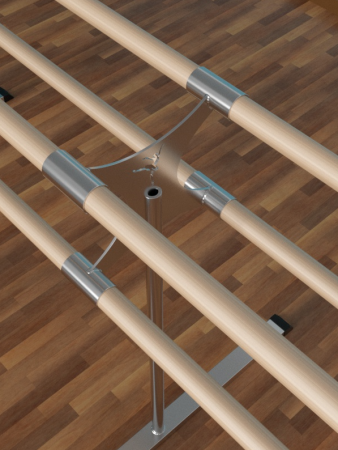 Двухрядный мобильный двухсторонний балетный станок из нержавеющей стали