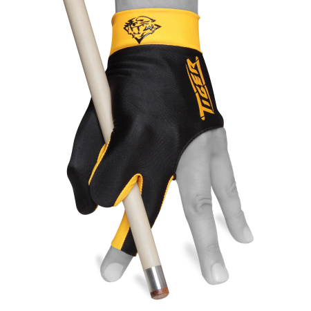 Перчатка Tiger Professional Billiard Glove черная/желтая левая L
