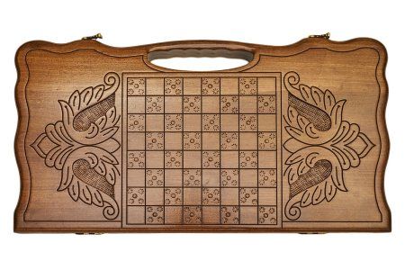 Нарды резные "Корона" с ручкой, Haleyan