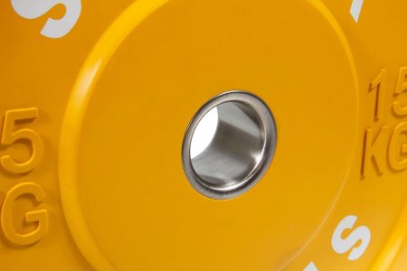 Каучуковый тренировочный диск STECTER  15 кг (желтый)