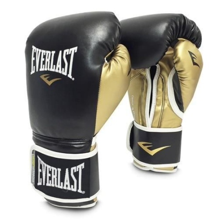Перчатки тренировочные Everlast Powerlock PU Черный/Золотой 14 Oz