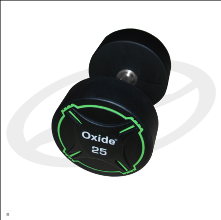 Круглые полиуретановые гантели Oxide Fitness ODB01 - (от 2,5 до 50кг.)