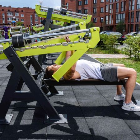 F-2800 Уличный тренажер Жим лежа с переменной нагрузкой ZAVODSPORTA