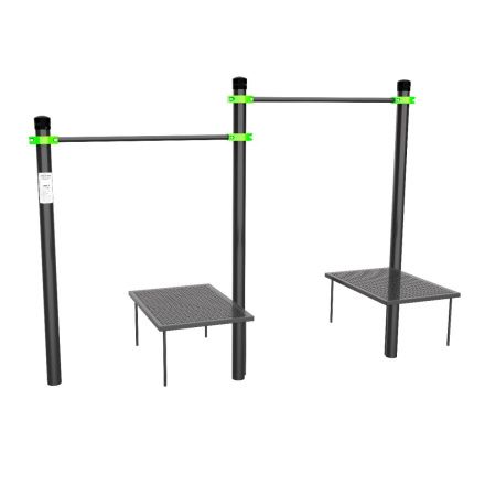 W233 GTO Перекладины разноуровневые для подтягивания из виса лежа на низкой перекладине ZAVODSPORTA