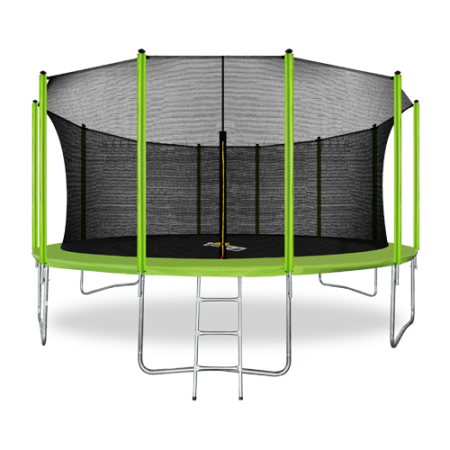 Батут ARLAND 16FT с внутренней сеткой и лестницей (Light green)