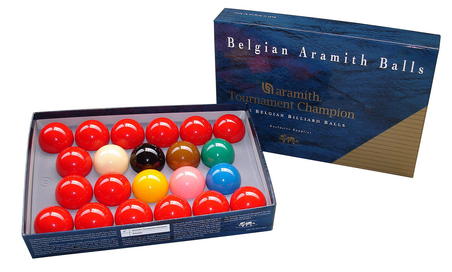 Комплект бильярдных шаров 52.4 мм "Aramith Tournament" с поддоном