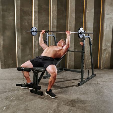 Скамья со стойками под штангу DFC D709