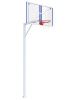 Баскетбольная стойка стационарная с проф. щитом 1800х1050 мм из оргстекла 15мм и массовым кольцом