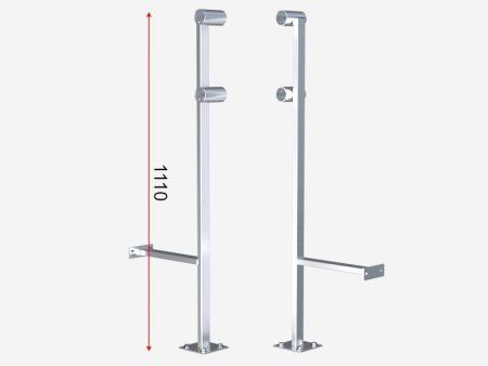 Кронштейн напольно-пристенный из нержавеющей стали, двухрядный