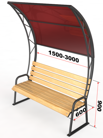 Скамья для улицы с навесом