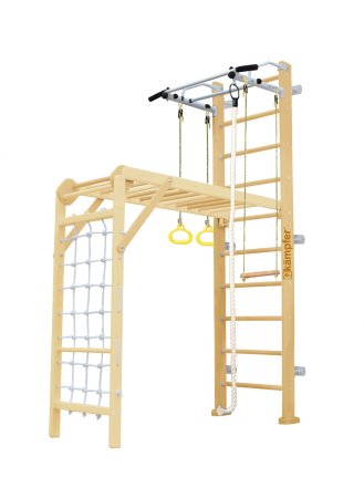 Шведская стенка Kampfer Union Wall (№1 натуральный Стандарт белый турник)