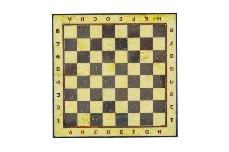 Шахматный ларец из янтаря с доской малый (дуб) 25*25