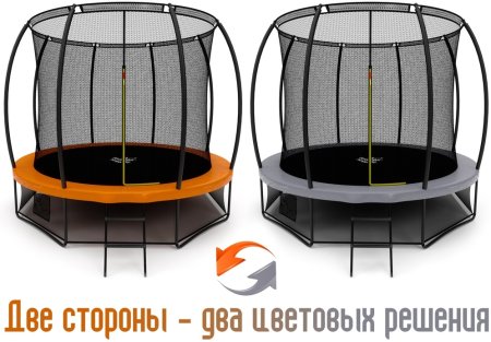 Батут Триумф Норд Премиальный 305 см серый/оранжевый