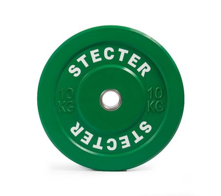 Каучуковый тренировочный диск STECTER 10 кг (зеленый)
