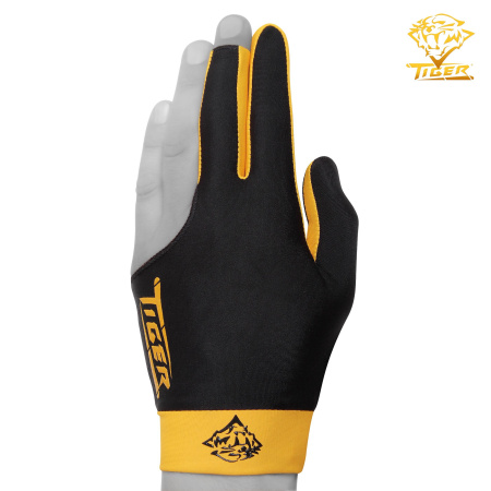 Перчатка Tiger Professional Billiard Glove черная/желтая левая L