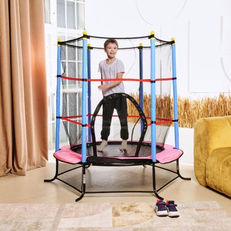Батут детский DFC SMRKIDS 55" с сеткой, PINK