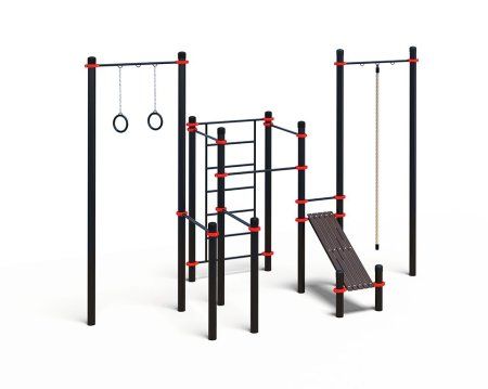 Гимнастический комплекс для воркаута  с уличными брусьями «Мастер» (PAW-47) - 108 мм (алюминий)